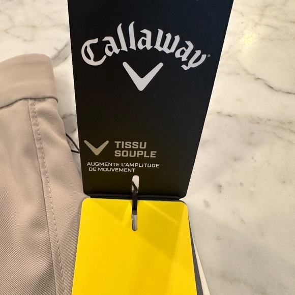 NWT Callaway Ceinture Active Khaki Shorts in Size 38 - Picture 12 of 15